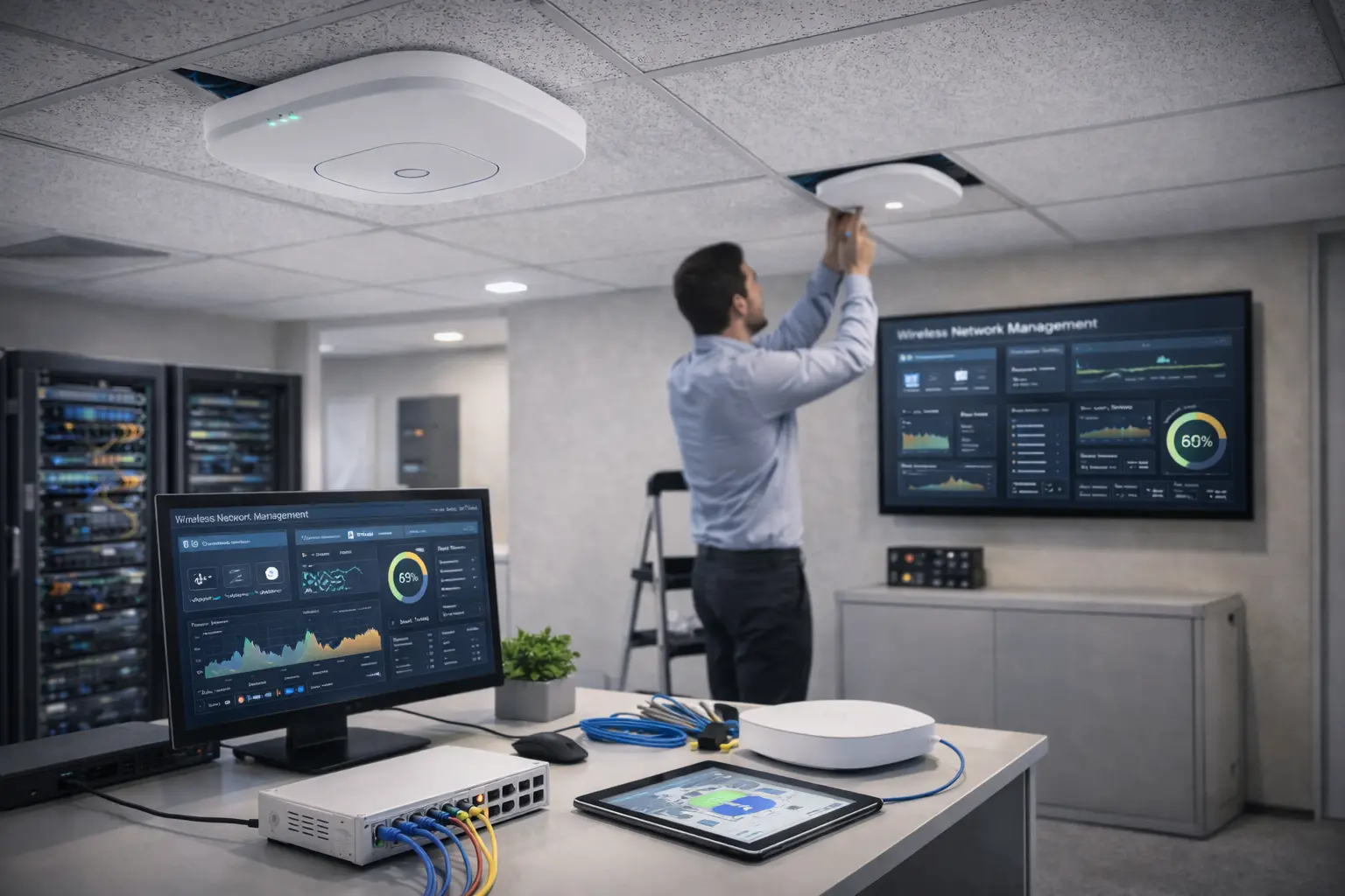 نشر نقاط وصول لاسلكية لتغطية شبكية متكاملة