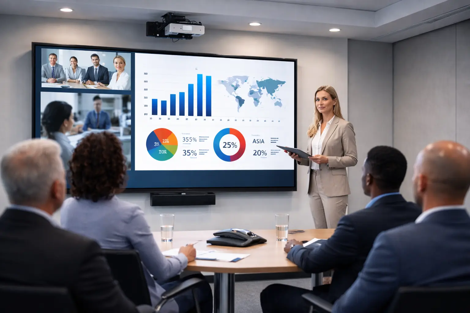 أنظمة سمعية وبصرية لقاعات الاجتماعات والمدرجات